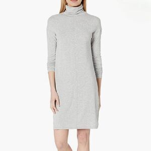 NWOT Daily Ritual Women's Soft Rayon Jersey Long-Sleeve Turtleneck Dress